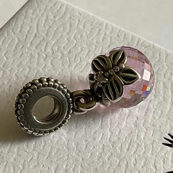 Pandora butterfly and pink CZ ball charm - Picture 5 of 5